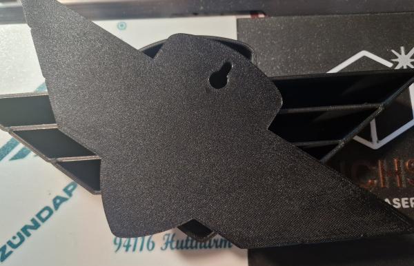 Zündapp Wandreklame 3D PETG : 33 x 15 x 6cm in Schwarz / Weiß
